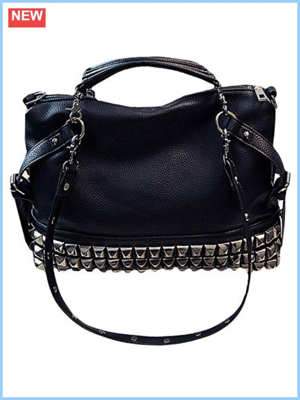 Faux Leather Hobo Handbag Large Crossbody Purse Rivet Top Handle Bag